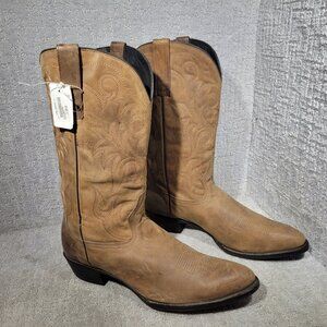 J.B. Dillon JBR3205 Mens US Size 16D Brown Leather Western Cowboy Boot Shoes